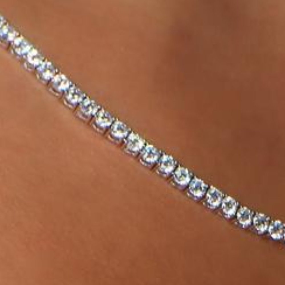 COUNTRY STRONG  16" Plated SPARKLY TENNIS NECKLACE - Picture 3 of 3